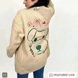 Dog Lover Reversible Sherpa Jacket - Easel - New in Package. Size Medium